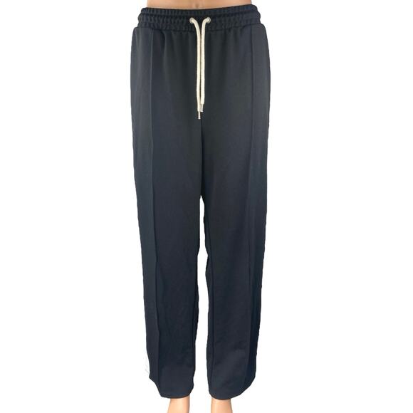 Gap Women's Black Drawstring Elastic Waist Straight Leg Lounge Sweatpants Sz XL - Picture 1 of 5